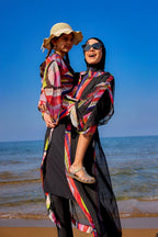 Marina Girls Beach Cover Up Lightweight Kimono Colorful - CP2507