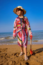 Marina Girls Beach Cover Up Lightweight Kimono Colorful - CP2507