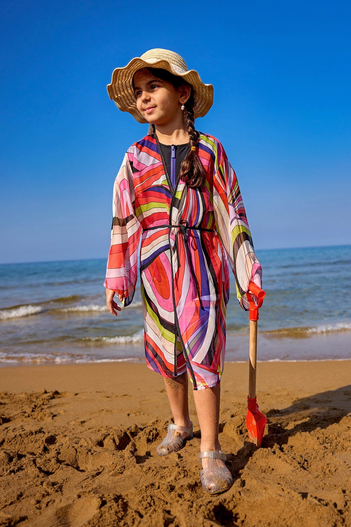 Marina Girls Beach Cover Up Lightweight Kimono Colorful - CP2507