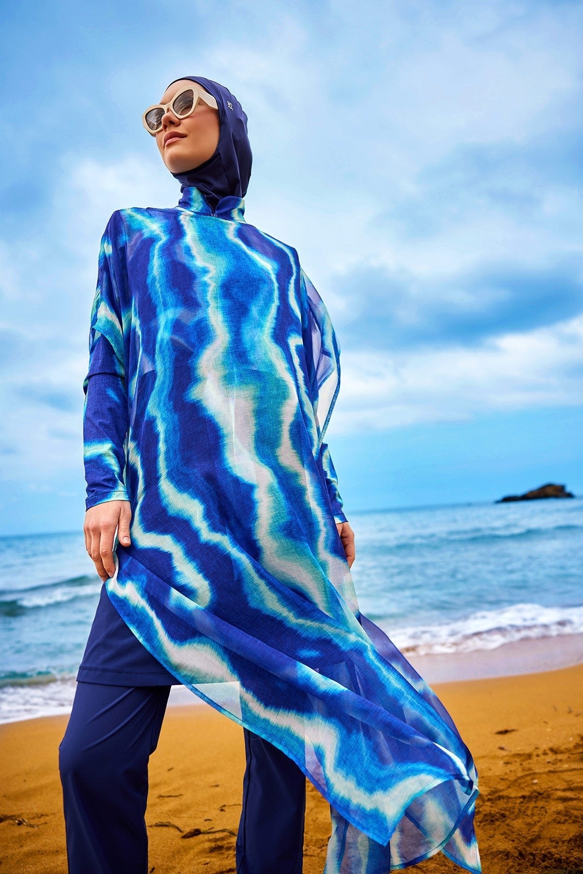 Marina Silky Pareo with Colorful Pattern - P2513-2 Pareo La Vie Bien Marina Silky Pareo with Colorful Pattern - P2513-2