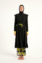 Marina Black Full Coverage Islamic Swimwear Burkini Set M2501-1