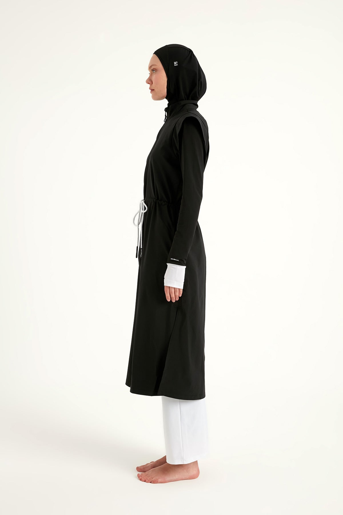 Black Full Coverage Islamic Swimwear Burkini Set M2501-2