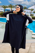 Black Burkini Set Full Coverage Modest Islamic Swimwear M2502
