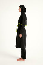 Black Full Coverage Modest Swimwear Burkini Set M2506-1