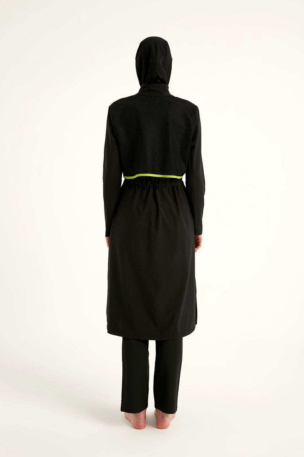 Black Full Coverage Modest Swimwear Burkini Set M2506-1