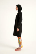 Black Full Coverage Swimwear Burkini Set M2525