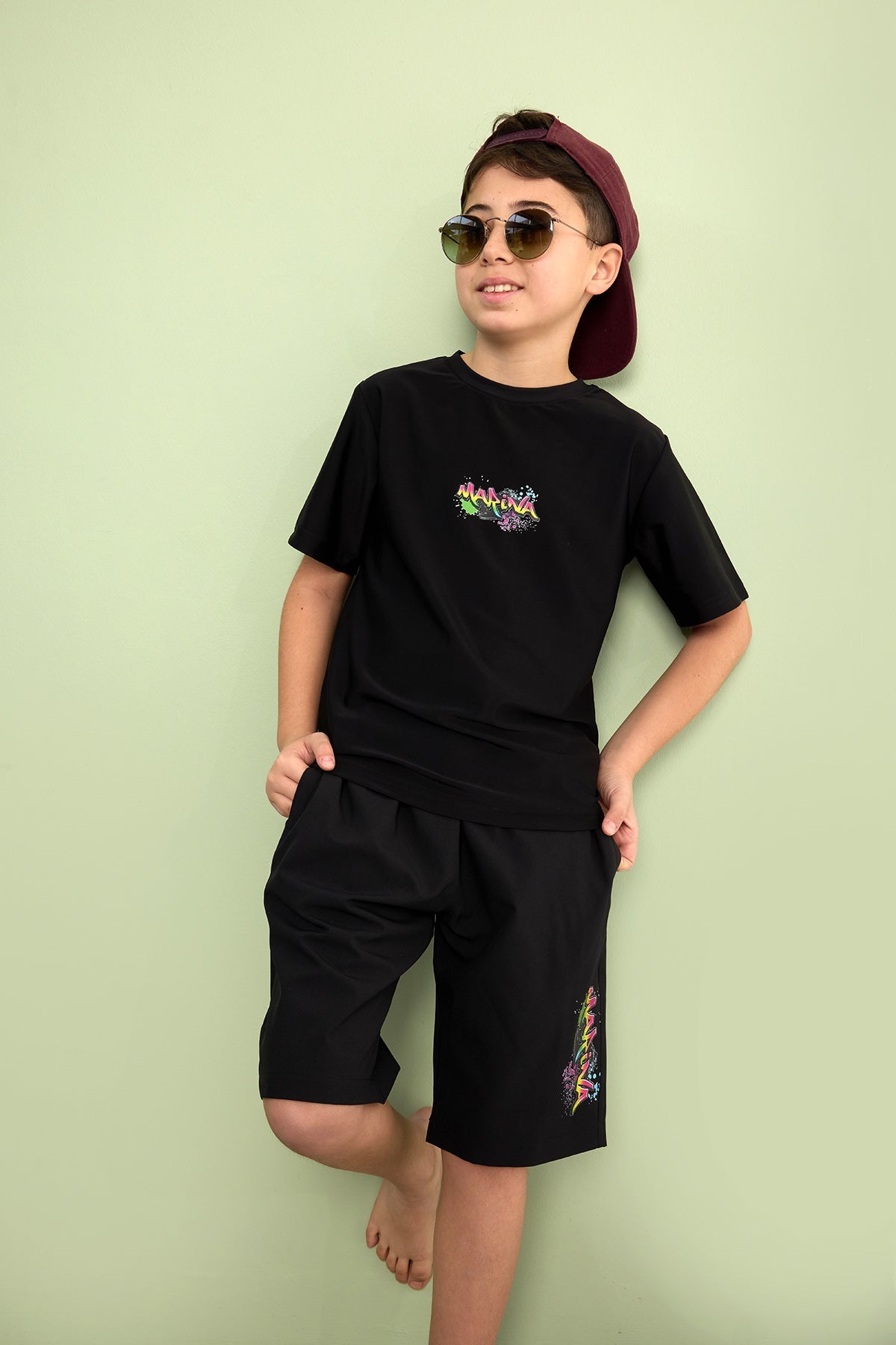 Marina Teen Boys' Swim T-Shirt with UPF50+ Sun Protection (Junior Fit) – GT2501 Erkek Şort La Vie Bien Marina Teen Boys' Swim T-Shirt with UPF50+ Sun Protection (Junior Fit) – GT2501