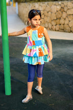 Marina UPF50+ Modest Swimwear for Girls - Colorful/Navy Blue - C2505 Kız Çocuk Mayo La Vie Bien Marina UPF50+ Modest Swimwear for Girls - Colorful/Navy Blue - C2505
