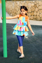 Marina UPF50+ Modest Swimwear for Girls - Colorful/Navy Blue - C2505 Kız Çocuk Mayo La Vie Bien Marina UPF50+ Modest Swimwear for Girls - Colorful/Navy Blue - C2505