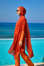 Marina Orange Silky Pareo – P2516-2
