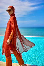 Marina Orange Silky Pareo – P2516-2