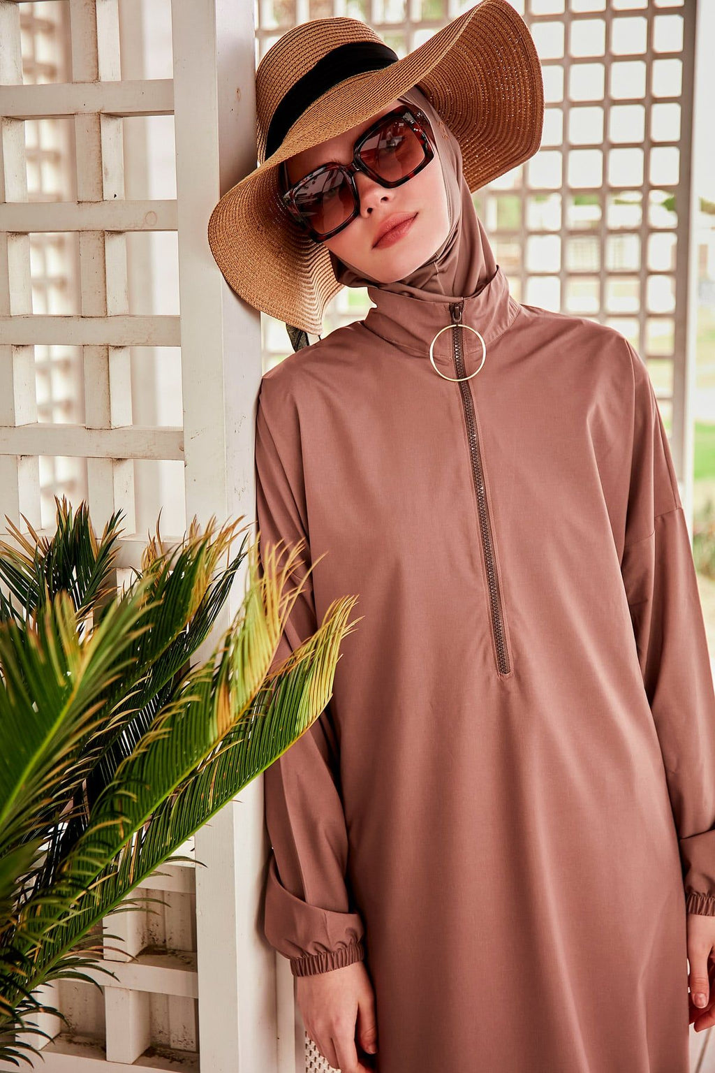Woven Mink Burkini Modest Swimwear M2405
