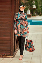 Colourful Burkini Modest Swimwear R2409