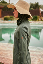 Woven Khaki Burkini Modest Swimwear M2432