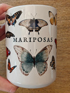 Mariposas Butterfly Ceramic Mug, Vintage style spanish 11oz & 15oz Coffee Cup Mug La Vie Bien Mariposas Butterfly Ceramic Mug, Vintage style spanish 11oz & 15oz Coffee Cup