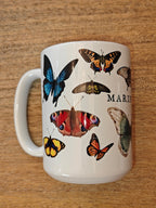 Mariposas Butterfly Ceramic Mug, Vintage style spanish 11oz & 15oz Coffee Cup Mug La Vie Bien Mariposas Butterfly Ceramic Mug, Vintage style spanish 11oz & 15oz Coffee Cup