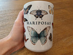 Mariposas Butterfly Ceramic Mug, Vintage style spanish 11oz & 15oz Coffee Cup Mug La Vie Bien Mariposas Butterfly Ceramic Mug, Vintage style spanish 11oz & 15oz Coffee Cup