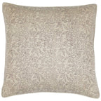 Marisa Floral Block Print Throw Pillow Cover, Noir on Natural by White Cliff Studio