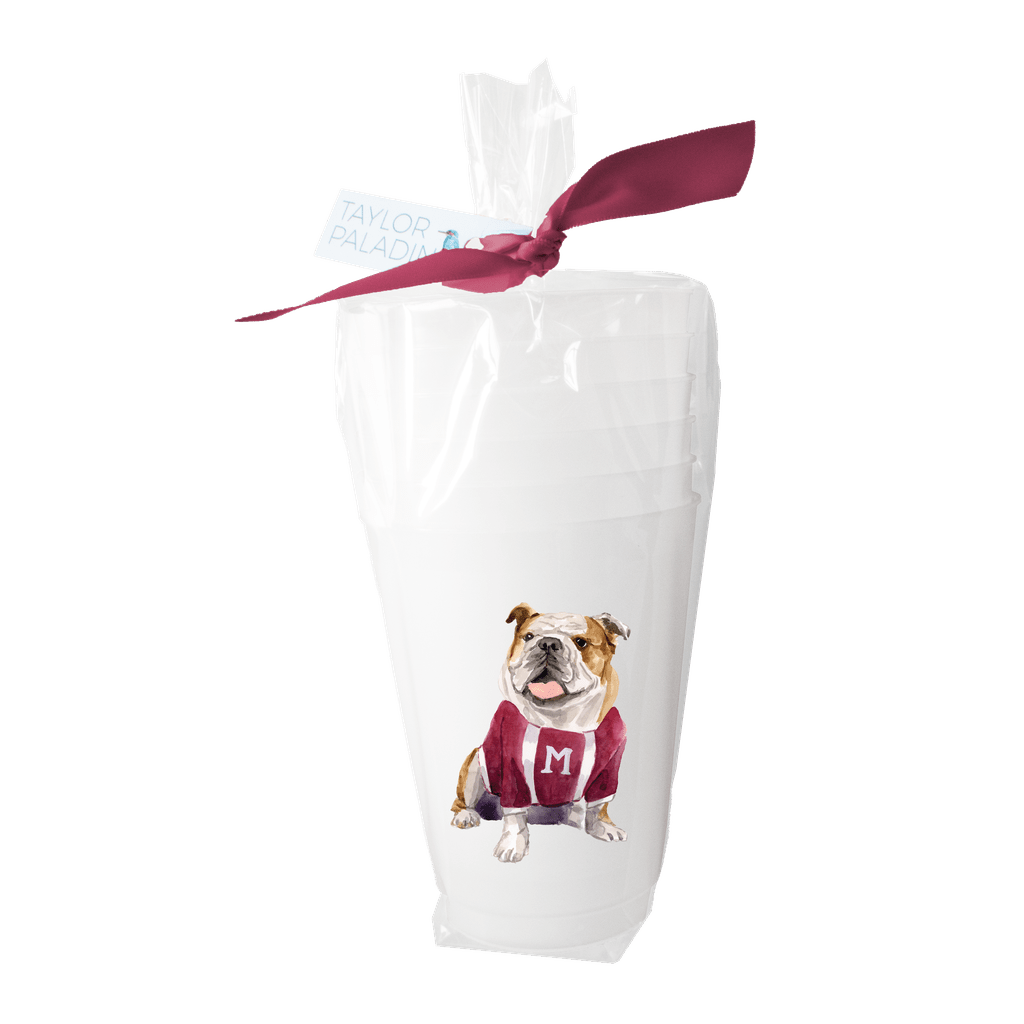 Maroon Bulldog Frosted Cup Frosted Cups La Vie Bien Maroon Bulldog Frosted Cup