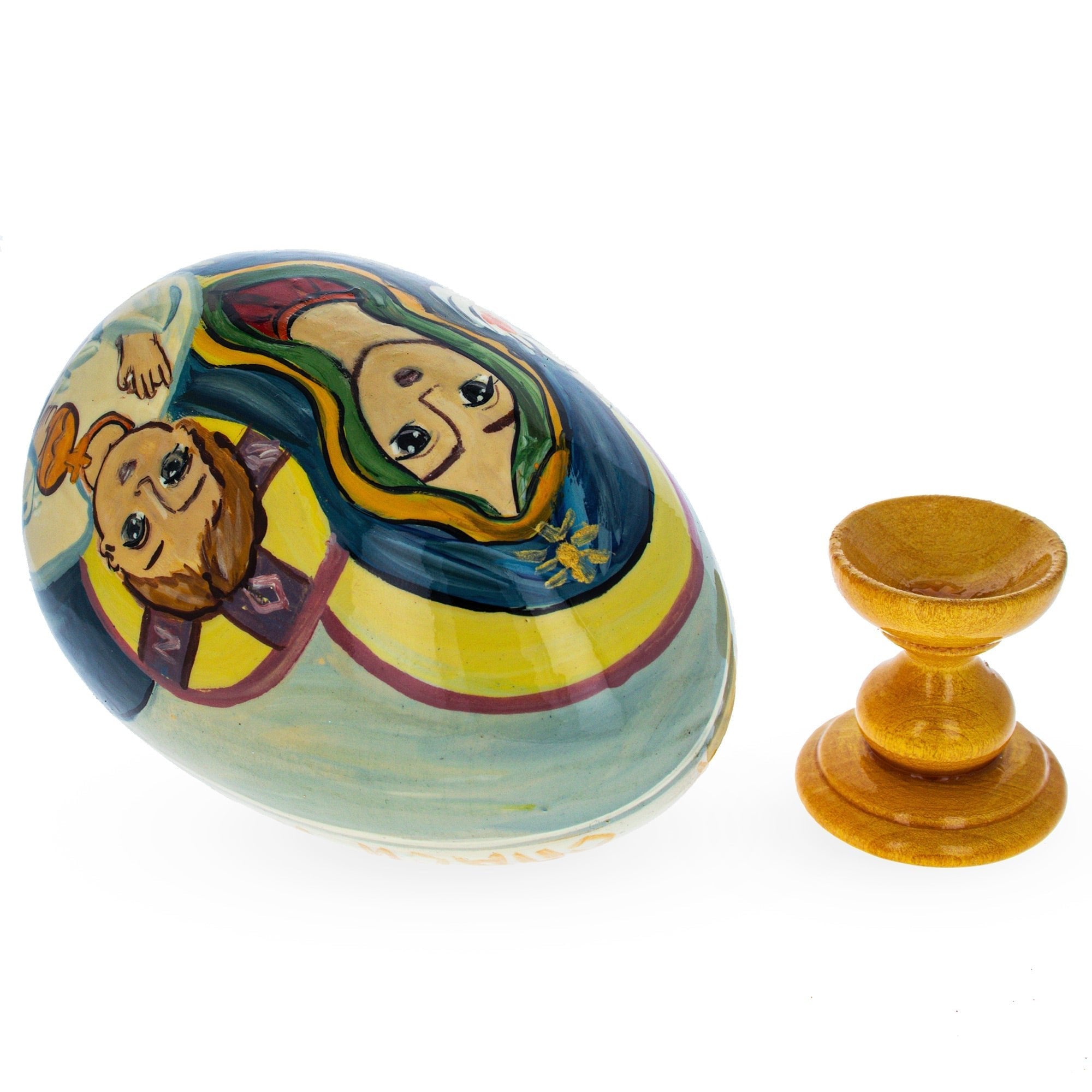 Mary and Jesus Large Wooden Hand Painted Icon Easter Egg Easter Eggs > Wooden > Singles La Vie Bien Mary and Jesus Large Wooden Hand Painted Icon Easter Egg