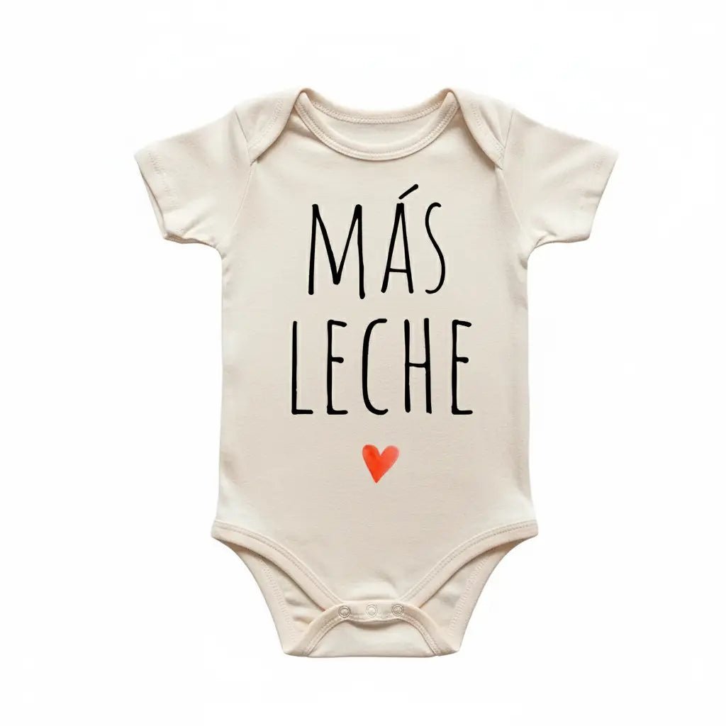 Mas Leche Milk Spanish Newborn Baby Onesie® Bodysuit GS1 Baby Onesie La Vie Bien Mas Leche Milk Spanish Newborn Baby Onesie® Bodysuit GS1