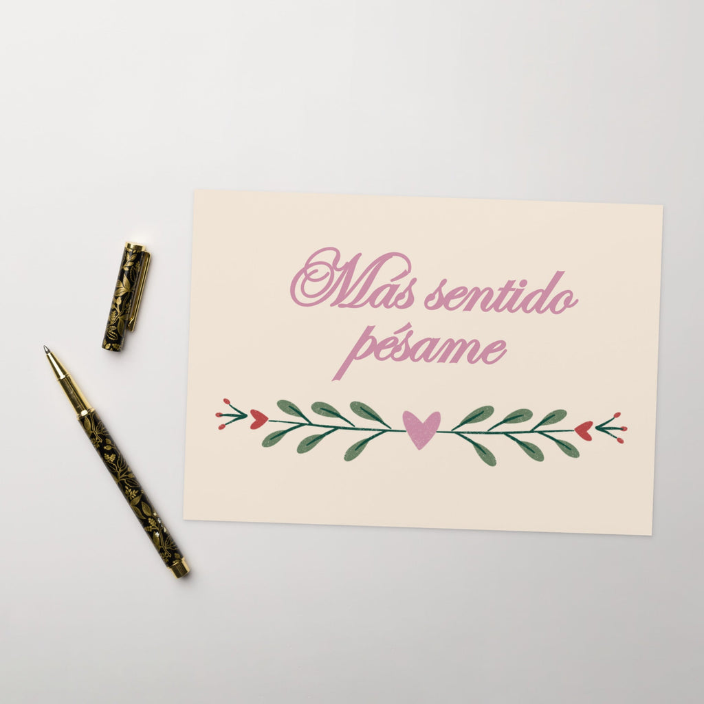 Más sentido pésame Spanish sympathy Greeting card, blank with envelope Greeting card La Vie Bien Más sentido pésame Spanish sympathy Greeting card, blank with envelope