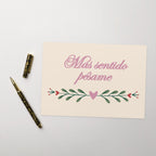 Más sentido pésame Spanish sympathy Greeting card, blank with envelope Greeting card La Vie Bien Más sentido pésame Spanish sympathy Greeting card, blank with envelope
