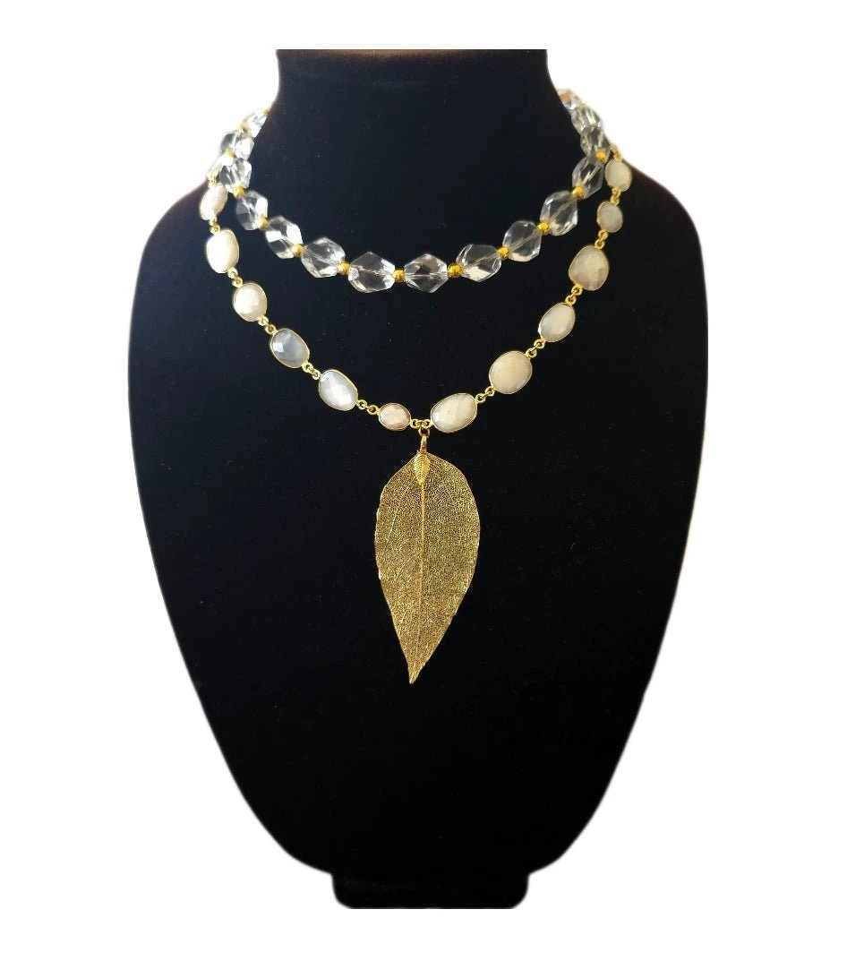 "Master Healer"| Clear Quartz and Moonstone Layered Necklace by L.Signature Collection by L.Styles