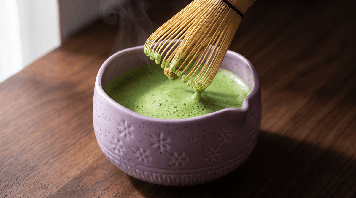 Matcha Whisk Set — Bamboo Chasen + Ceramic Chawan Gift Set La Vie Bien Matcha Whisk Set — Bamboo Chasen + Ceramic Chawan Gift Set