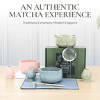 Matcha Whisk Set — Bamboo Chasen + Ceramic Chawan Gift Set La Vie Bien Matcha Whisk Set — Bamboo Chasen + Ceramic Chawan Gift Set