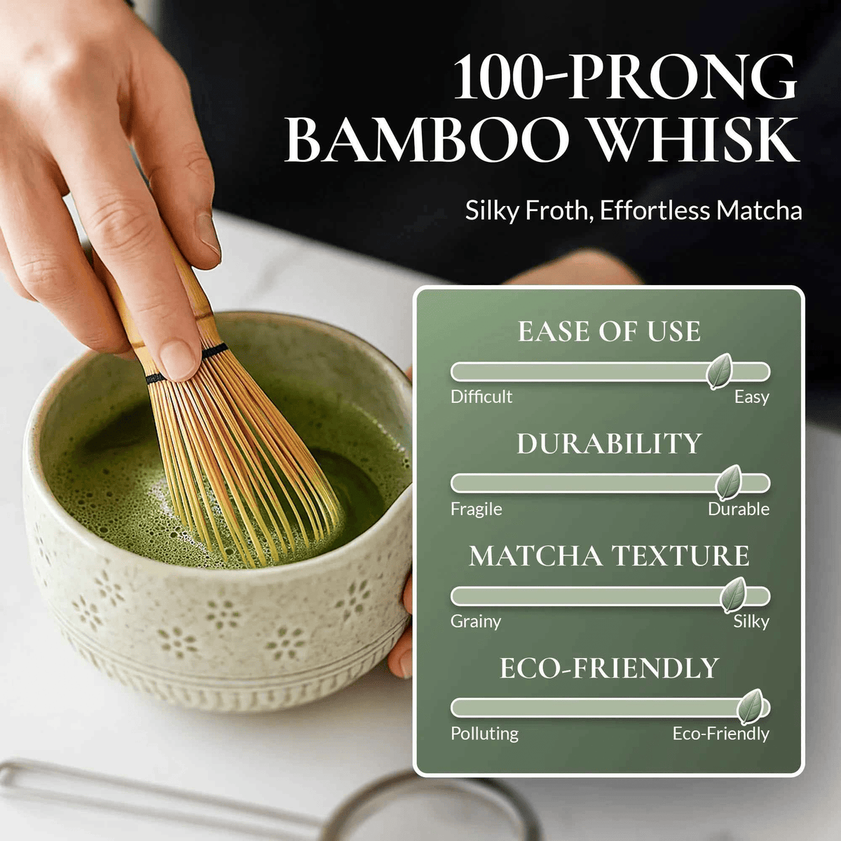 Matcha Whisk Set — Bamboo Chasen + Ceramic Chawan Gift Set La Vie Bien Matcha Whisk Set — Bamboo Chasen + Ceramic Chawan Gift Set