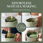 Matcha Whisk Set — Bamboo Chasen + Ceramic Chawan Gift Set La Vie Bien Matcha Whisk Set — Bamboo Chasen + Ceramic Chawan Gift Set