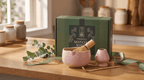Matcha Whisk Set — Bamboo Chasen + Ceramic Chawan Gift Set La Vie Bien Matcha Whisk Set — Bamboo Chasen + Ceramic Chawan Gift Set