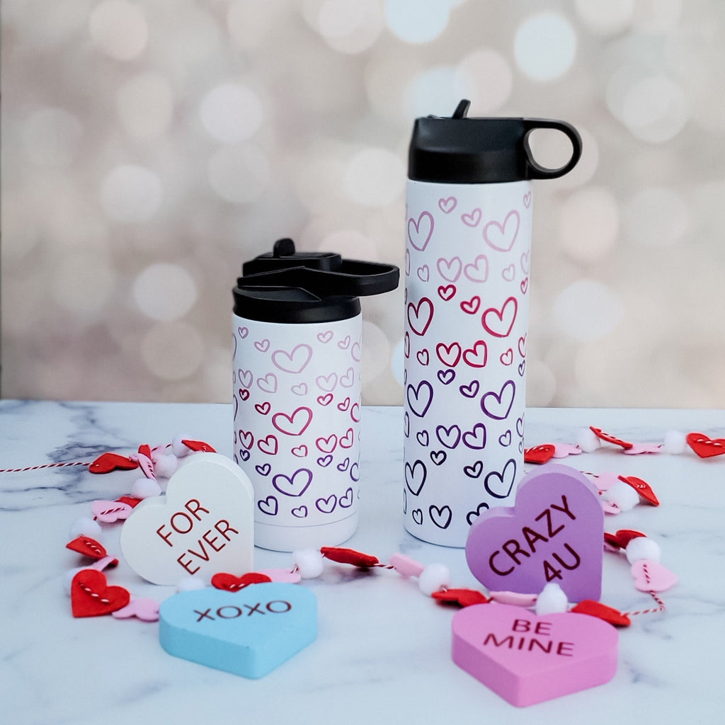 Matching Name Heart Ombre Water Bottle Drinkware La Vie Bien Matching Name Heart Ombre Water Bottle