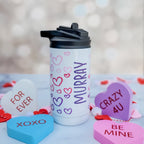 Matching Name Heart Ombre Water Bottle Drinkware La Vie Bien Matching Name Heart Ombre Water Bottle