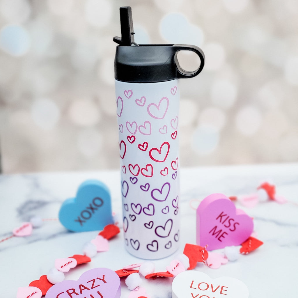 Matching Name Heart Ombre Water Bottle Drinkware La Vie Bien Matching Name Heart Ombre Water Bottle