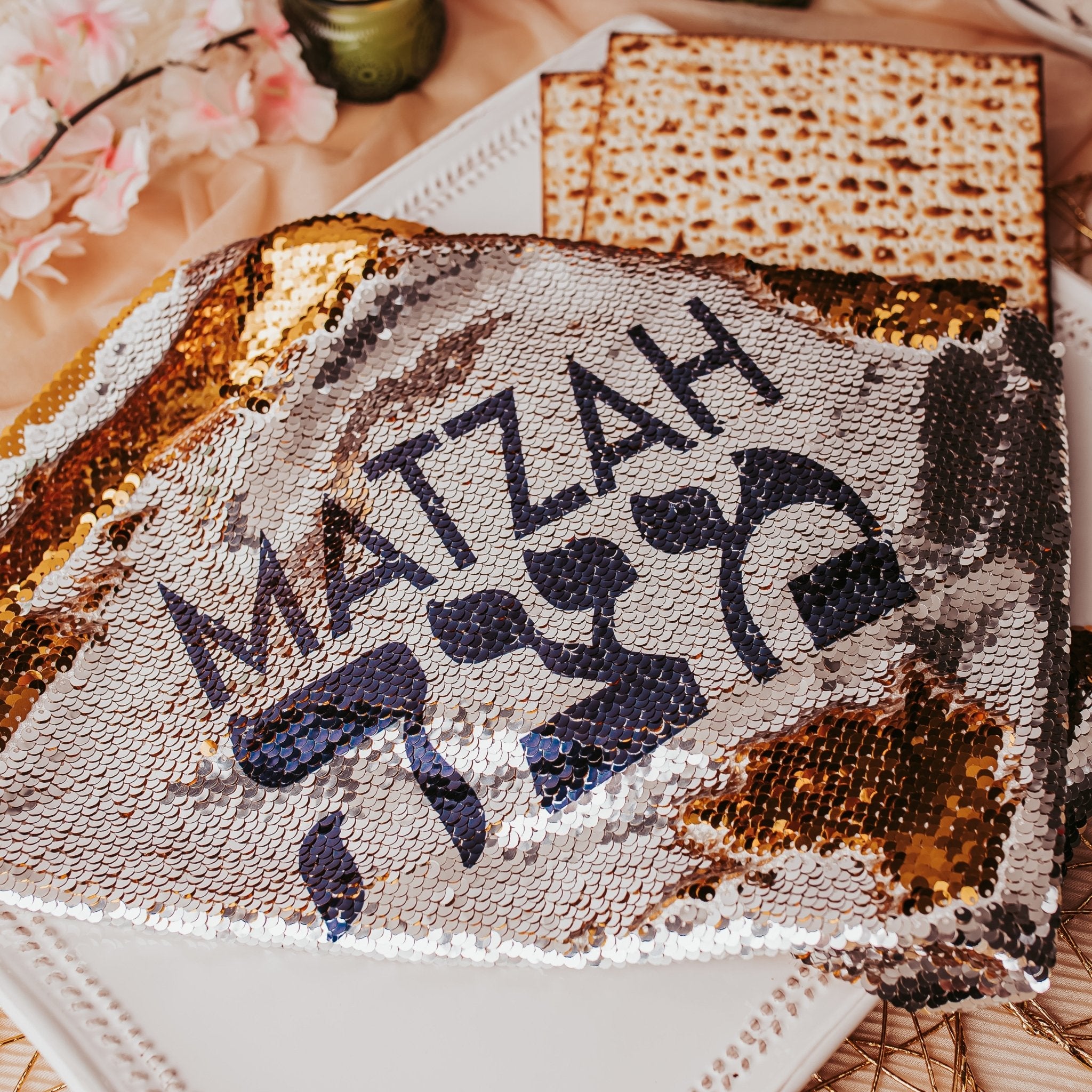 Matzah Cover and Afikomen Pouch Set for Passover Seder