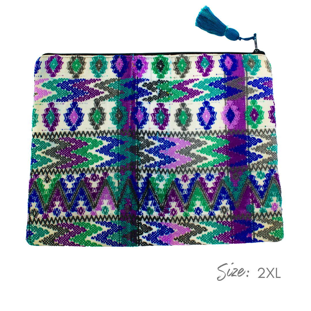 Maya Up - cycled Huipil Cosmetic One - of - a - Kind Bag - Guatemala Bags La Vie Bien Maya Up - cycled Huipil Cosmetic One - of - a - Kind Bag - Guatemala