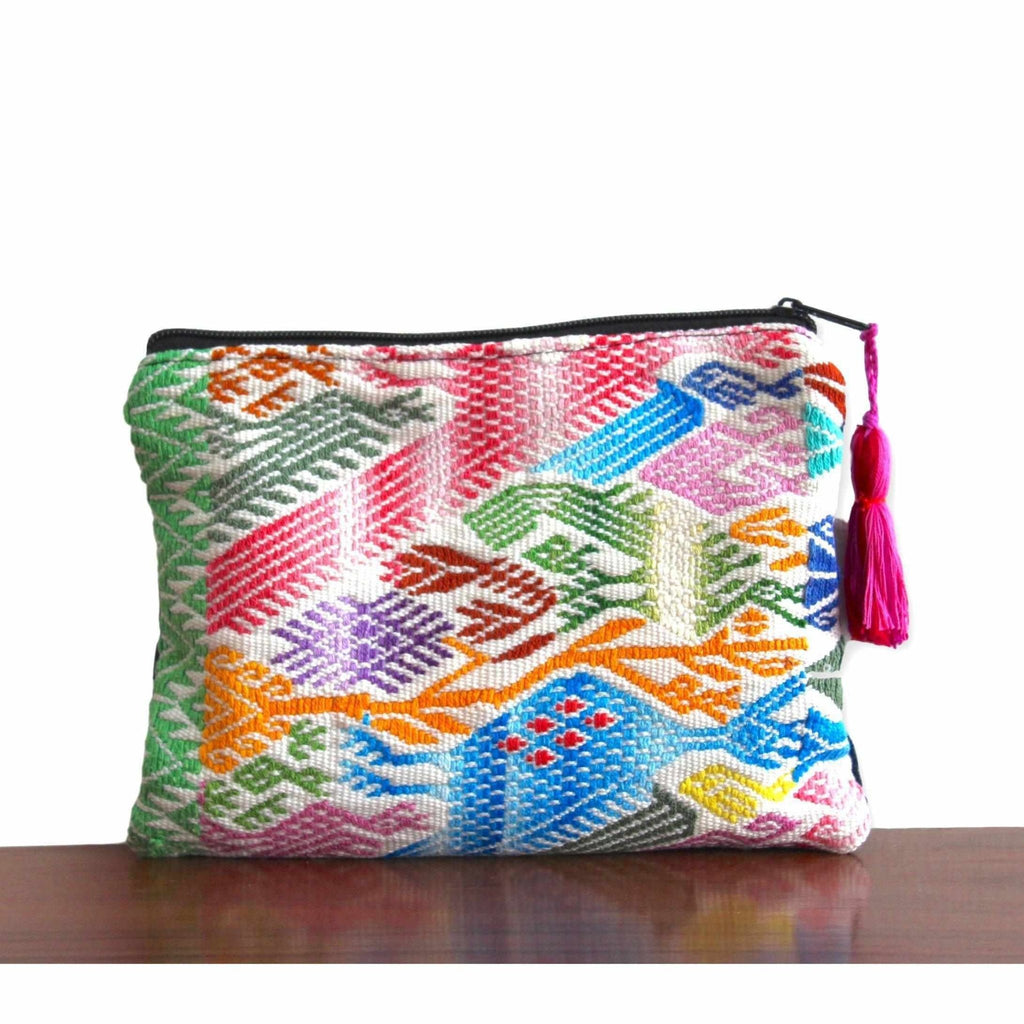 Maya Up - cycled Huipil Cosmetic One - of - a - Kind Bag - Guatemala Bags La Vie Bien Maya Up - cycled Huipil Cosmetic One - of - a - Kind Bag - Guatemala
