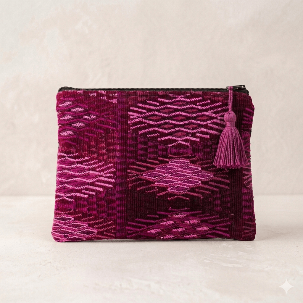 Maya Up - cycled Huipil Cosmetic One - of - a - Kind Bag - (Large) Guatemala Bags La Vie Bien Maya Up - cycled Huipil Cosmetic One - of - a - Kind Bag - (Large) Guatemala