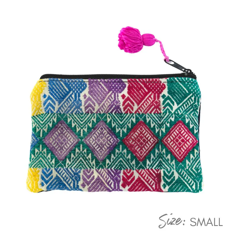 Maya Up - cycled Huipil Cosmetic One - of - a - Kind Bag (Small) - Guatemala Bags La Vie Bien Maya Up - cycled Huipil Cosmetic One - of - a - Kind Bag (Small) - Guatemala