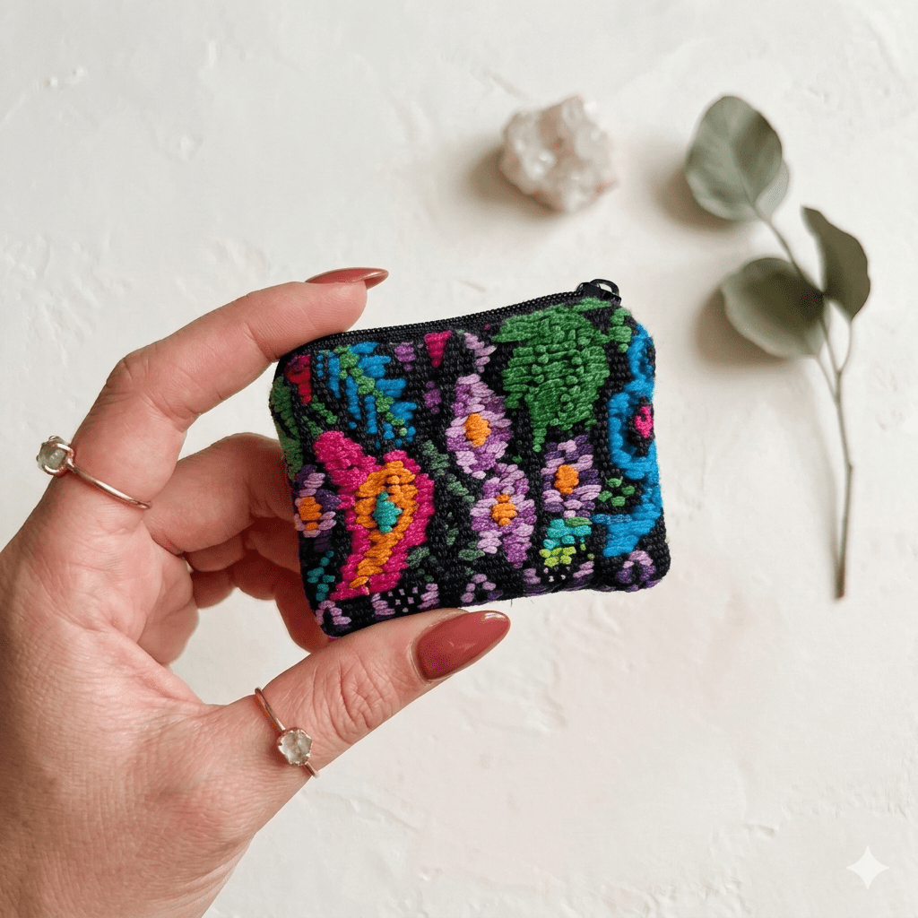 Maya Up - cycled Huipil Cosmetic One - of - a - Kind Bag (Tiny) - Guatemala Bags La Vie Bien Maya Up - cycled Huipil Cosmetic One - of - a - Kind Bag (Tiny) - Guatemala
