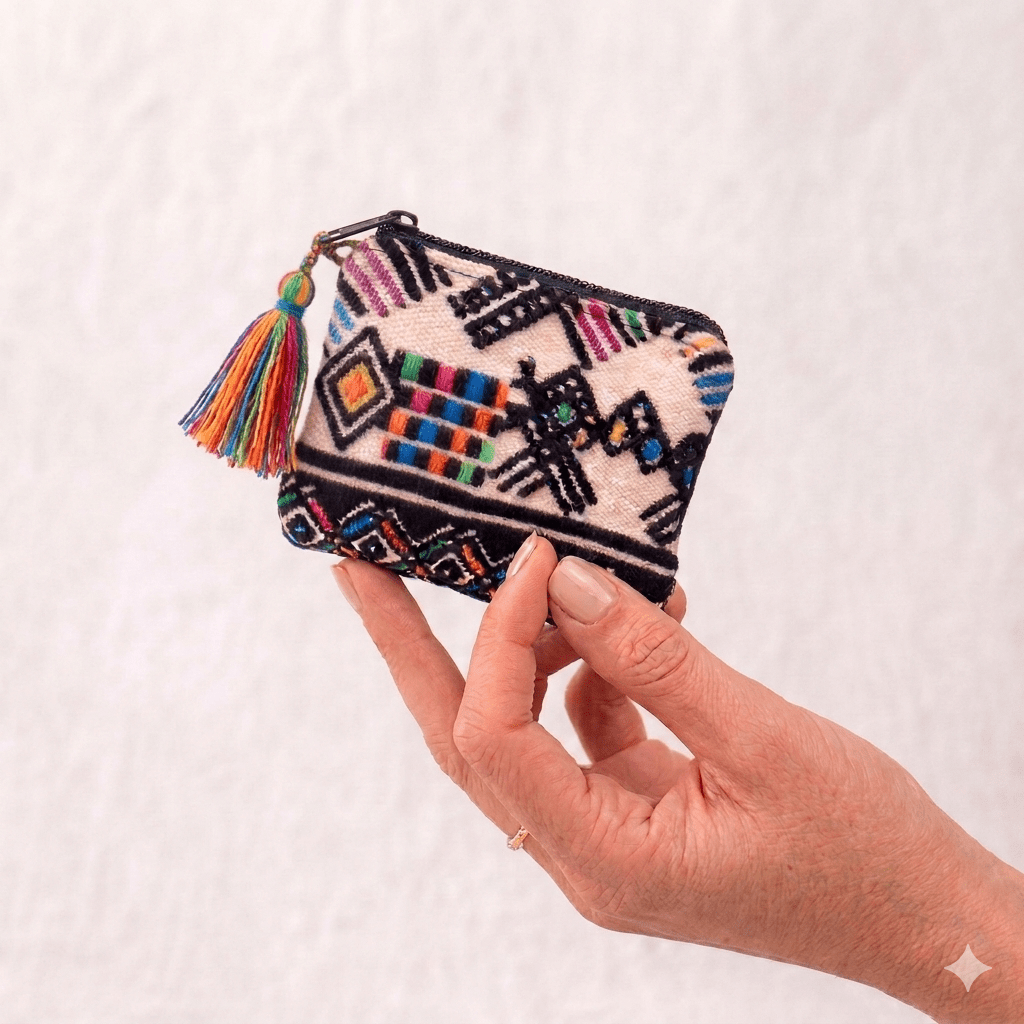 Maya Up - cycled Huipil Cosmetic One - of - a - Kind Bag (X - Small) - Guatemala Bags La Vie Bien Maya Up - cycled Huipil Cosmetic One - of - a - Kind Bag (X - Small) - Guatemala