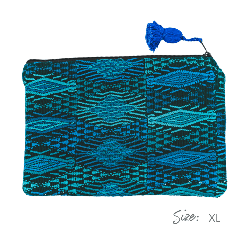 Maya Up - cycled Huipil Cosmetic One - of - a - Kind Bag (XL) - Guatemala Bags La Vie Bien Maya Up - cycled Huipil Cosmetic One - of - a - Kind Bag (XL) - Guatemala
