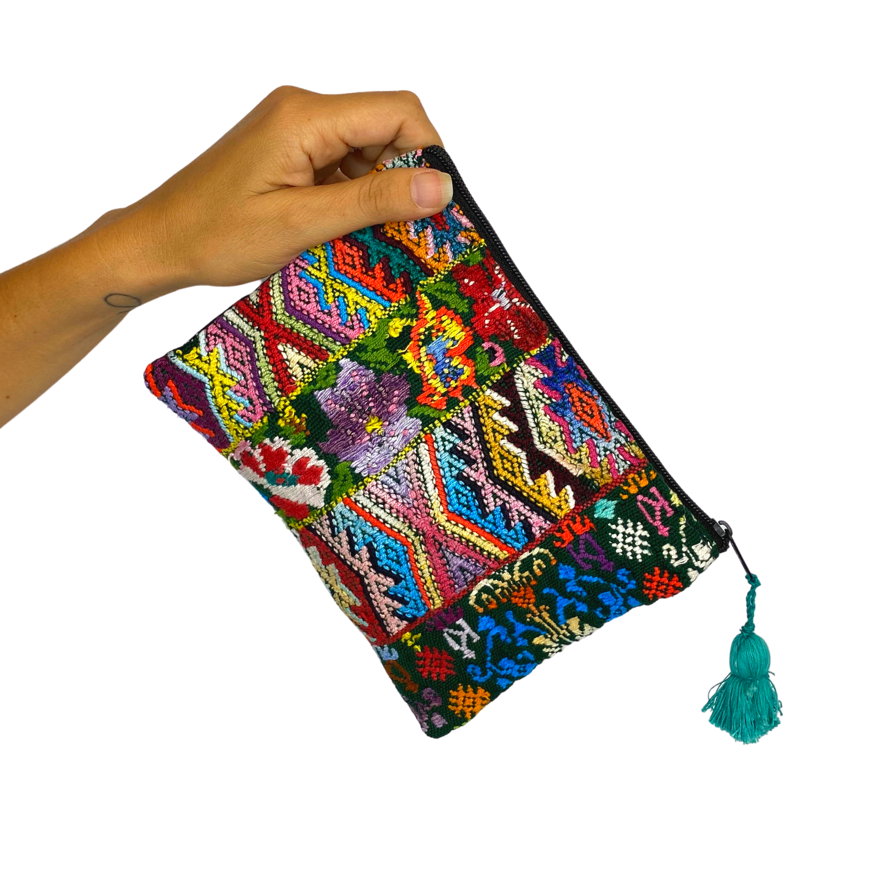Maya Up - cycled Huipil Cosmetic One - of - a - Kind Bag (XL) - Guatemala Bags La Vie Bien Maya Up - cycled Huipil Cosmetic One - of - a - Kind Bag (XL) - Guatemala