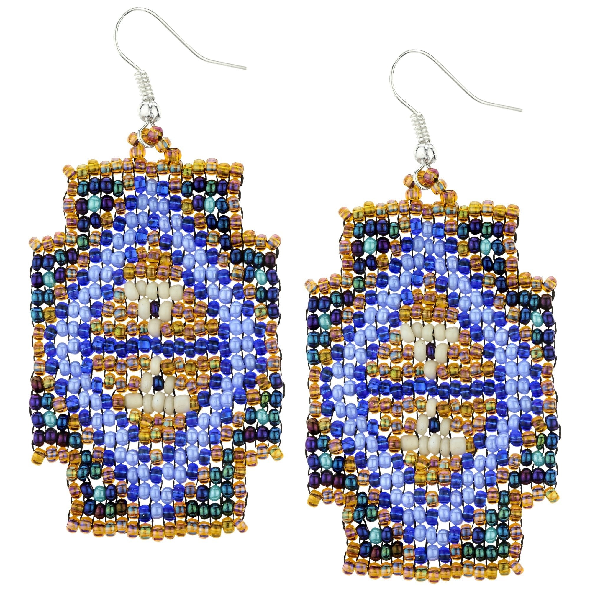 Mayan Pyramid Beaded Earrings Earrings - Fashion La Vie Bien Mayan Pyramid Beaded Earrings