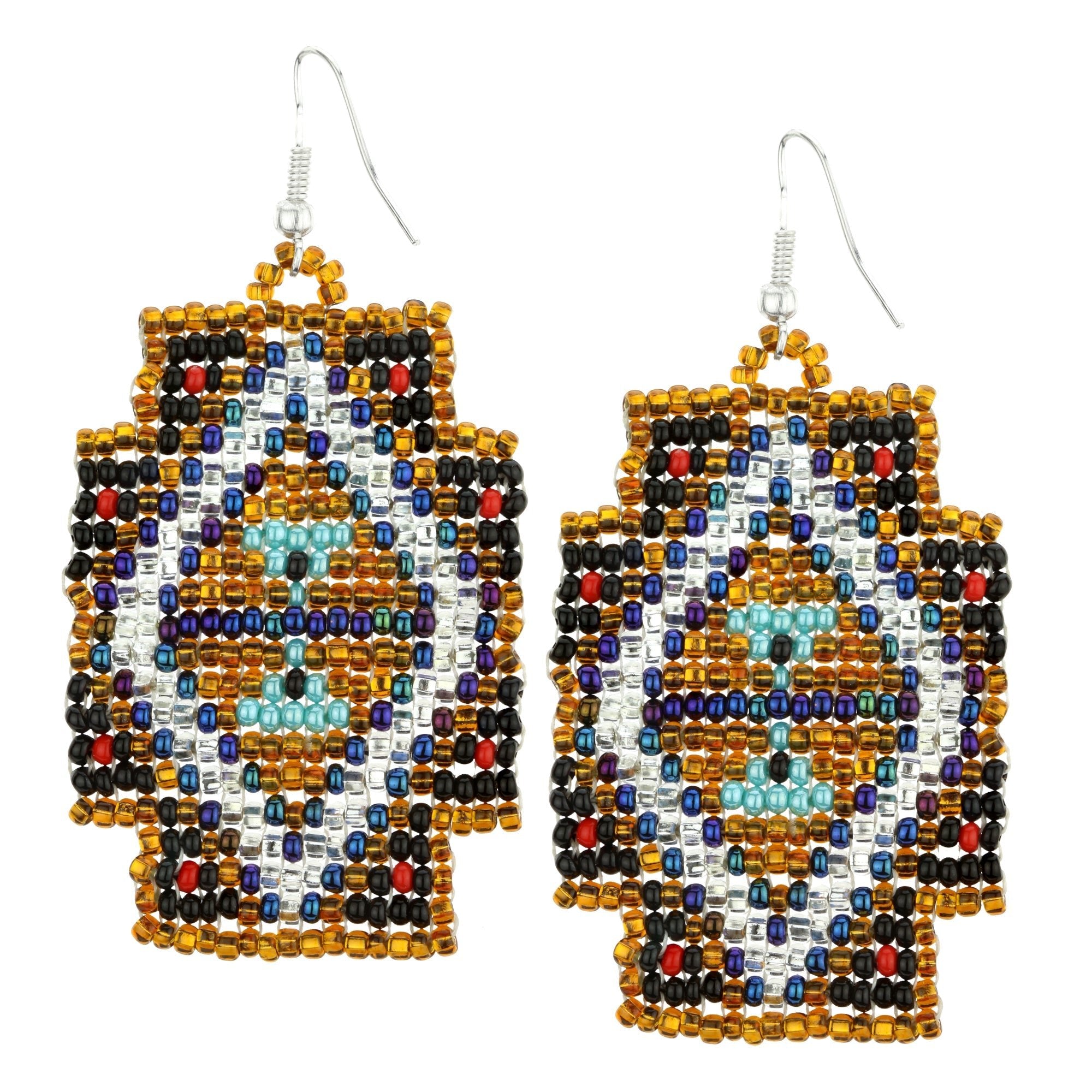 Mayan Pyramid Beaded Earrings Earrings - Fashion La Vie Bien Mayan Pyramid Beaded Earrings