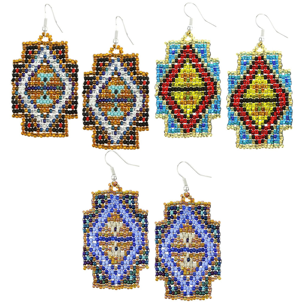 Mayan Pyramid Beaded Earrings Earrings - Fashion La Vie Bien Mayan Pyramid Beaded Earrings