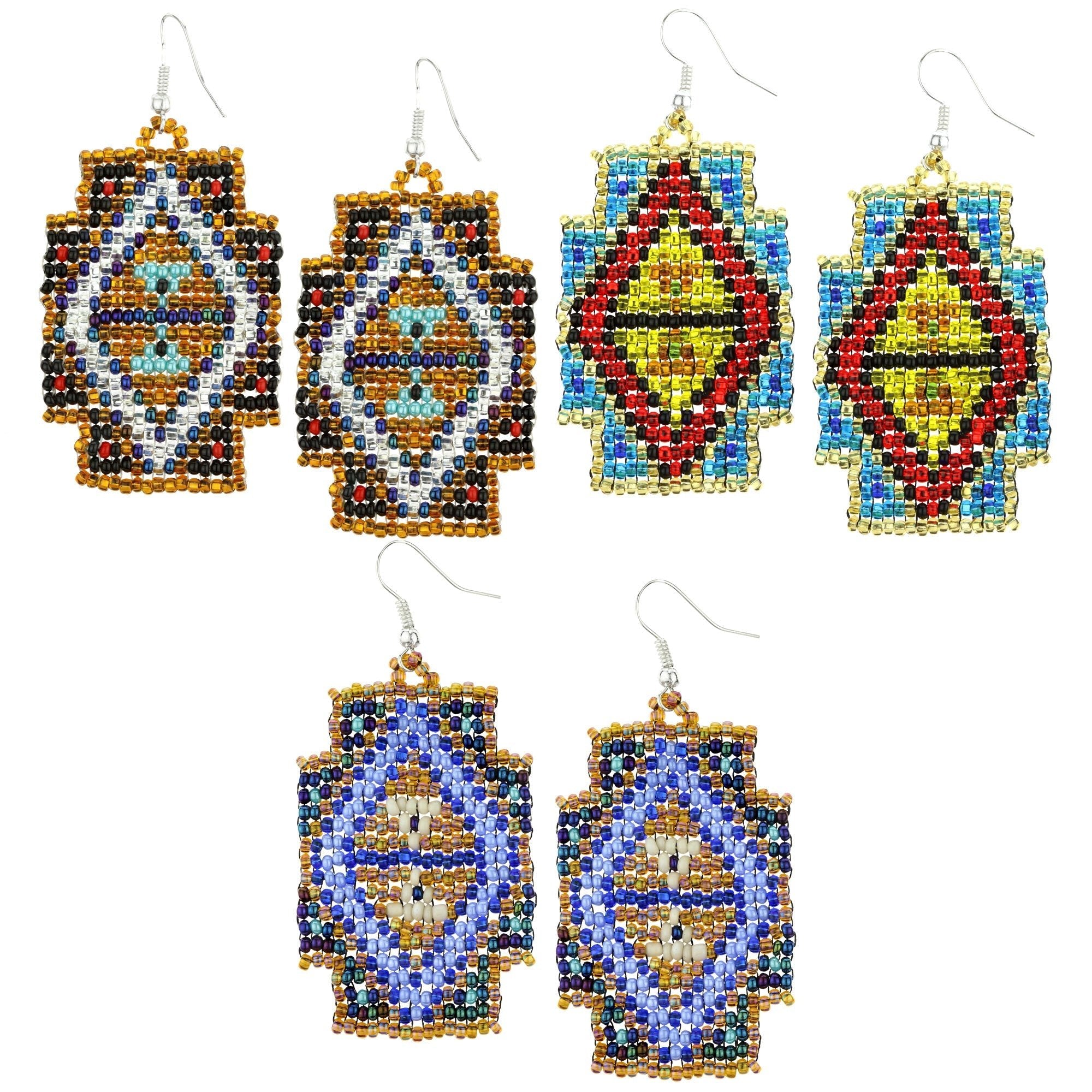 Mayan Pyramid Beaded Earrings Earrings - Fashion La Vie Bien Mayan Pyramid Beaded Earrings
