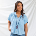 Mayan Pyramid Beaded Pendant Necklace Necklaces - Fashion La Vie Bien Mayan Pyramid Beaded Pendant Necklace
